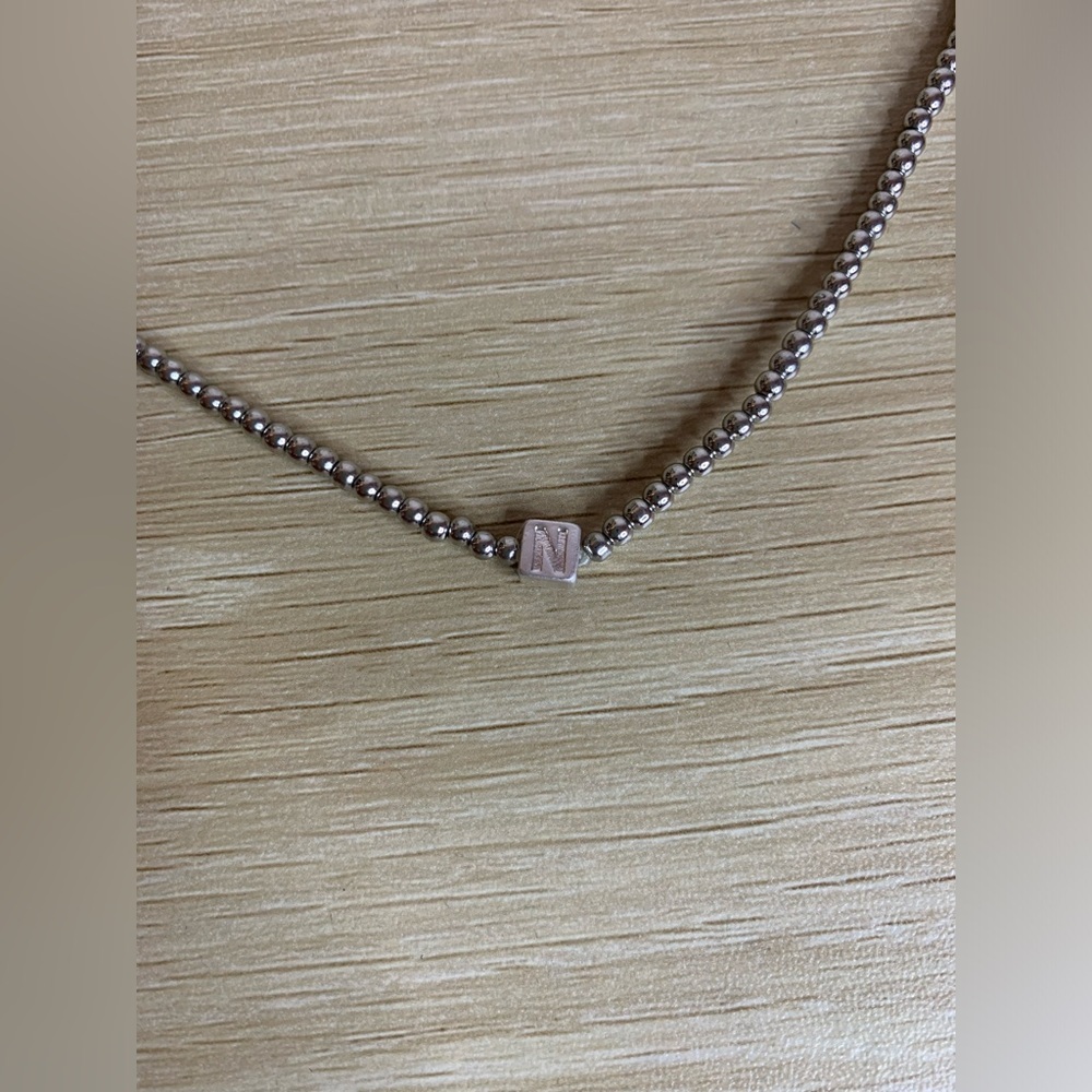 NWOT MARLYN SCHIFF SILVER BEADED CHOKER NECKLACE - Picture 3 of 3